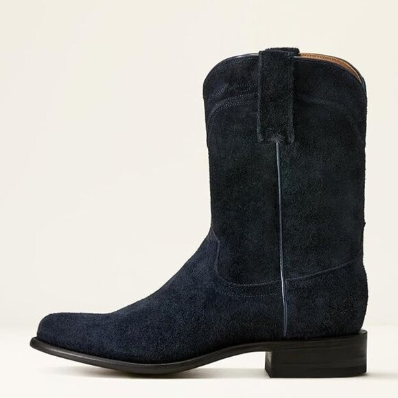 Mens Ariat Western Boots Yellowstone Midnight Rancher Oiled Navy Roughout 12 NIB - Picture 5 of 6